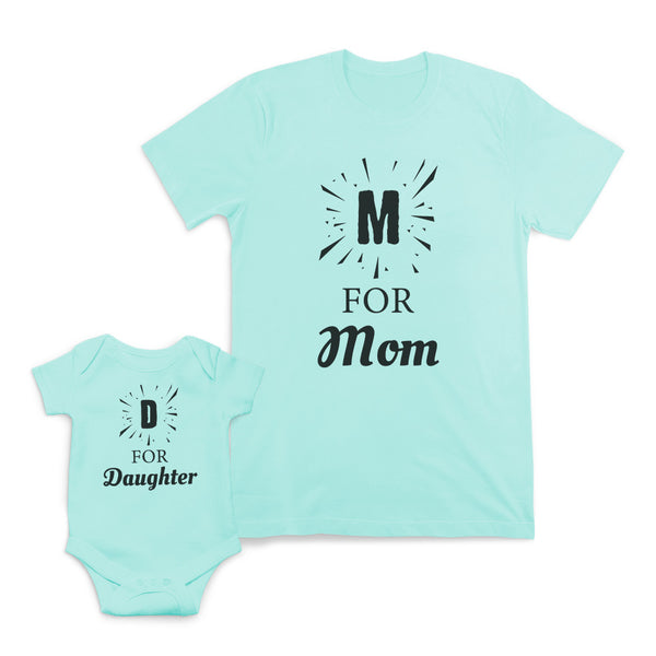 Mom and Baby Matching Outfits M for Mom D for Daughter Cotton