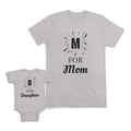 Mom and Baby Matching Outfits M for Mom D for Daughter Cotton