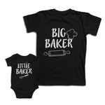 Mom and Baby Matching Outfits Big Little Baker Chef Cap Roller Pin Whisk Cotton