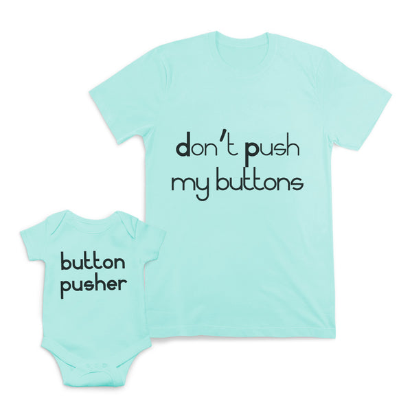 Mom and Baby Matching Outfits Do Not Push My Buttons Pusher Cotton