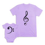 Mom and Baby Matching Outfits Small Key Music Note Musical Cotton