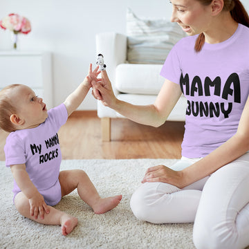 Mom and Baby Matching Outfits Mama Bunny Mom My Mamma Rocks Cotton