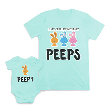 Mom and Baby Matching Outfits Just Chilling with My Peeps 1 Bunny Rabbit Easter
