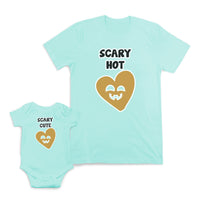 Mom and Baby Matching Outfits Scary Cute Hot Heart Cotton