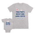 Mom and Baby Matching Outfits Pants Bed Sippy Yoga Messy Bun Coffee Cotton