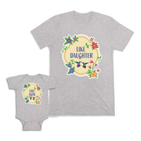 Mom and Baby Matching Outfits Like Mom Flowers Birds like Daughter Cotton