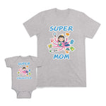 Mom and Baby Matching Outfits Super Daughter Girl Smart Mom Cotton