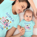 Mom and Baby Matching Outfits Super Daughter Girl Smart Mom Cotton