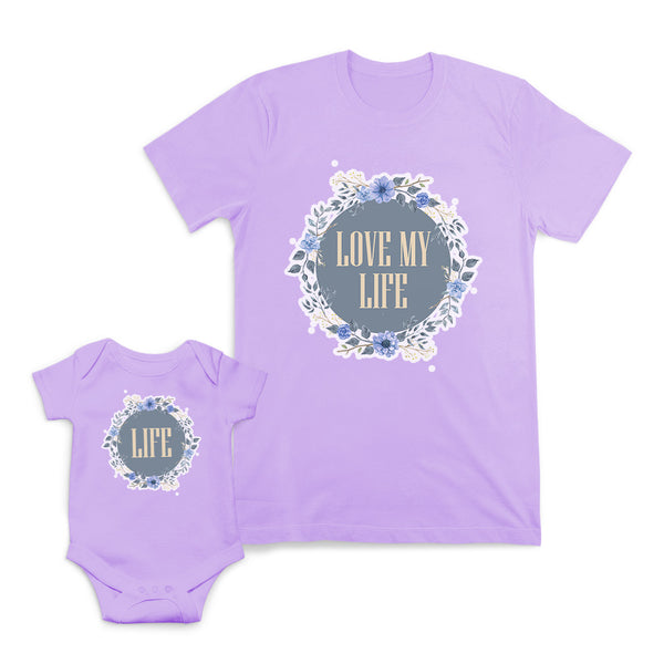 Mom and Baby Matching Outfits Love My Life Mom Mother Life Flowers Cotton