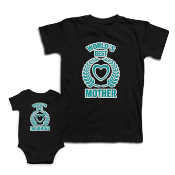 Mom and Baby Matching Outfits Worlds Best Daughter Mother Love Leaves Cotton