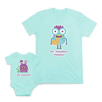 Mom and Baby Matching Outfits Mister Monsters Mommy Love Cotton