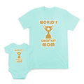 Mom and Baby Matching Outfits Worlds Greatest Mom Son Trophy Star Cotton