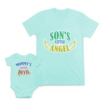 Mom and Baby Matching Outfits Mommy's Devil Horn Arrow Angel Wings Cotton