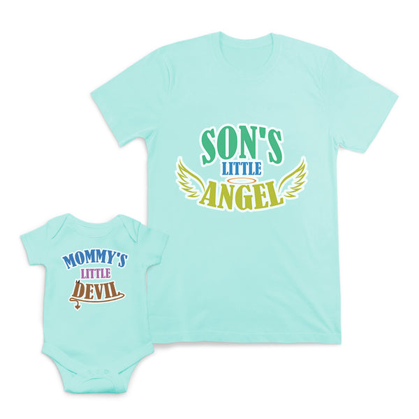 Mom and Baby Matching Outfits Mommy's Devil Horn Arrow Angel Wings Cotton