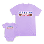 Mom and Baby Matching Outfits Rock Star Son Mom Guitar Cotton