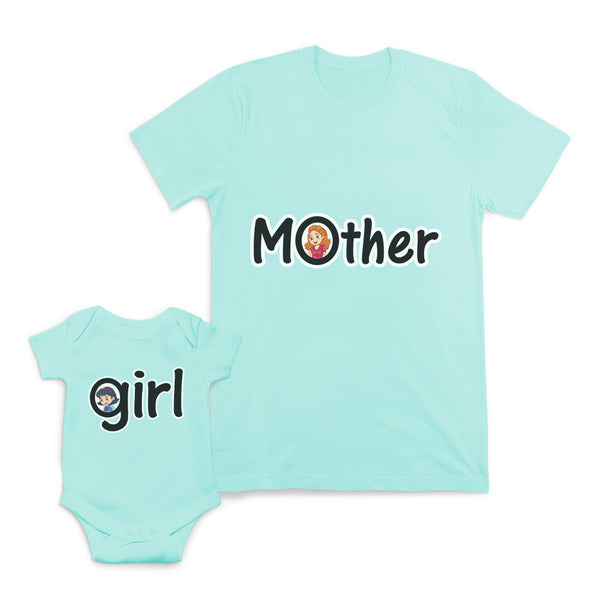 Mom and Baby Matching Outfits Mother Woman Girl Love Cotton