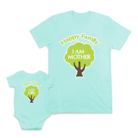 Mom and Baby Matching Outfits Happy Family I Am Mother Girl Tree Cotton