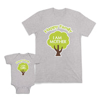 Mom and Baby Matching Outfits Happy Family I Am Mother Girl Tree Cotton