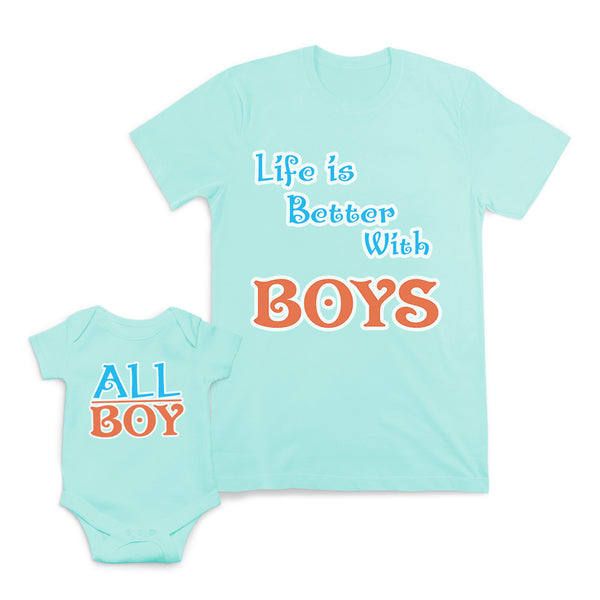 Mom and Baby Matching Outfits Life Is Better with Boys All Boy Character Cotton
