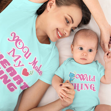 Mom and Baby Matching Outfits Wild Thing Singing Bird Heart Sing Love Cotton