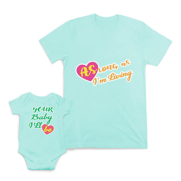 Mom and Baby Matching Outfits Proud Mom of Amazing Kid Child Cotton