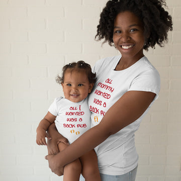 Mom and Baby Matching Outfits I Am Mommy Heart Chain I Am Baby Pacifier Cotton