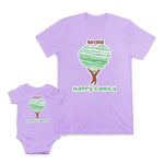 Mom and Baby Matching Outfits Mama Baby Llama Animal Leaves Cotton