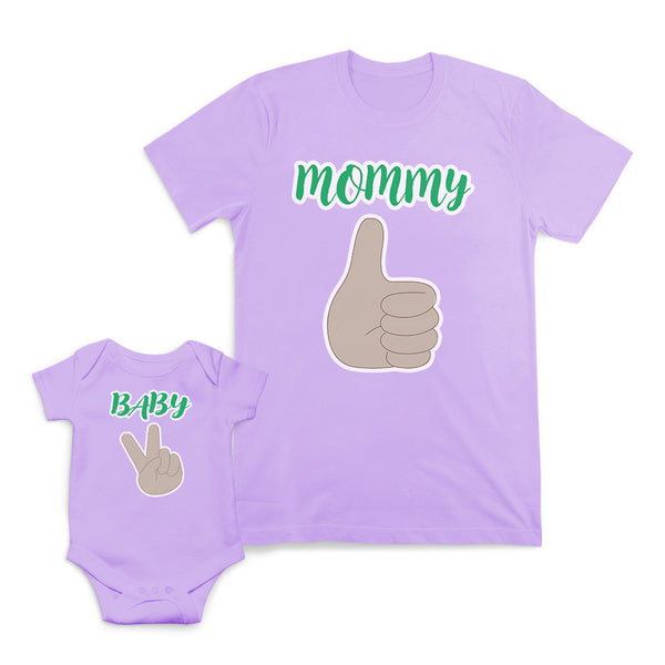 Mom and Baby Matching Outfits Mommy Baby Thumbs up Emoji Cotton