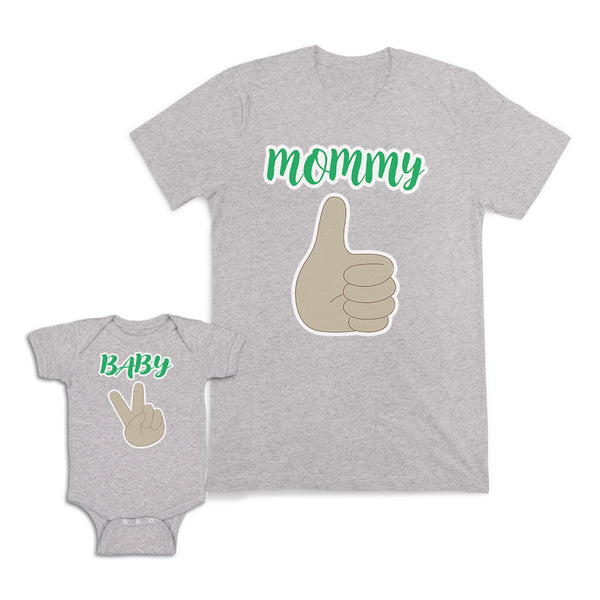 Mom and Baby Matching Outfits Mommy Baby Thumbs up Emoji Cotton