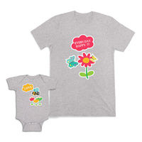 Mom and Baby Matching Outfits Every Day Happy Flowers Butterflies Cotton