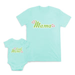 Mom and Baby Matching Outfits Mama Heart Love Little Cotton