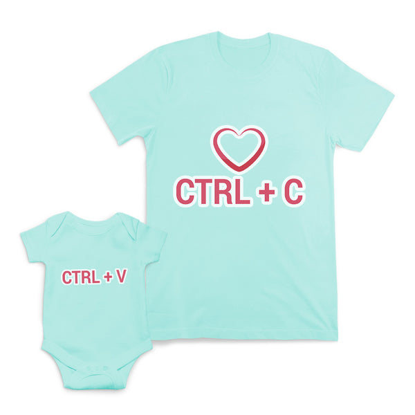 Mom and Baby Matching Outfits Control C Copy Plus v Option Heart Cotton