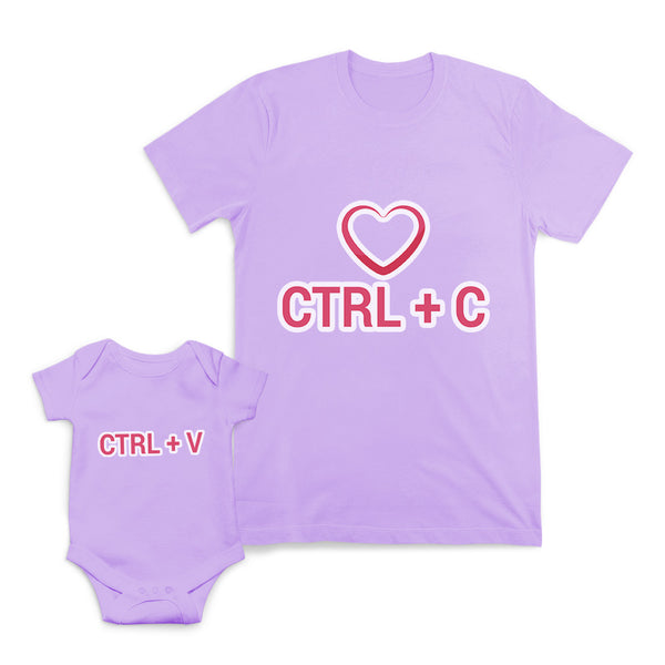 Mom and Baby Matching Outfits Control C Copy Plus v Option Heart Cotton