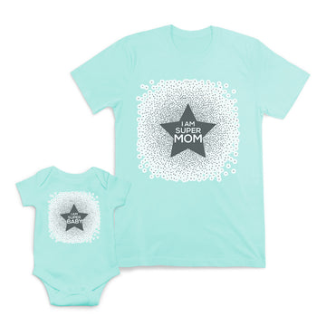 Mom and Baby Matching Outfits I Am Super Mom Baby Star Cotton