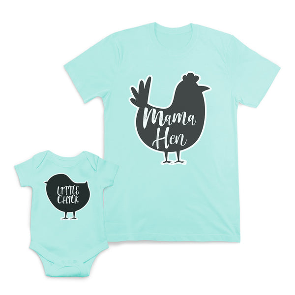 Mom and Baby Matching Outfits Little Chick Small Mama Hen Bird Easter Cotton