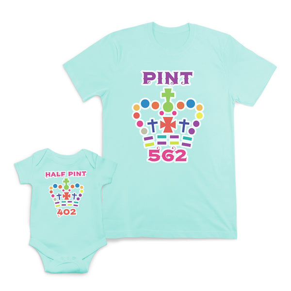 Mom and Baby Matching Outfits Pint Crown Half Cotton