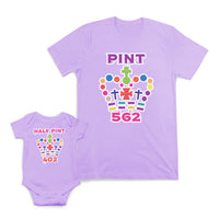 Mom and Baby Matching Outfits Pint Crown Half Cotton