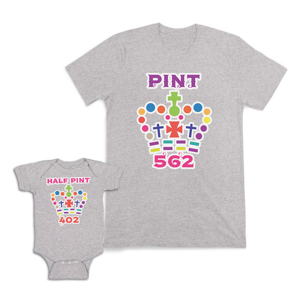 Mom and Baby Matching Outfits Pint Crown Half Cotton