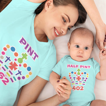 Mom and Baby Matching Outfits Pint Crown Half Cotton