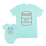 Mom and Baby Matching Outfits Peanut Butter Jar Jelly Jar Attachment Cotton