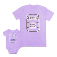 Mom and Baby Matching Outfits Peanut Butter Jar Jelly Jar Attachment Cotton