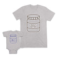Mom and Baby Matching Outfits Peanut Butter Jar Jelly Jar Attachment Cotton