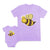 Mom and Baby Matching Outfits Smiling Honey Bee with Crown Insects Cotton
