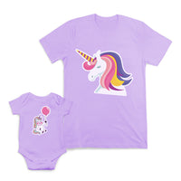 Mom and Baby Matching Outfits Unicorn Fantasy Mother Balloon Cotton