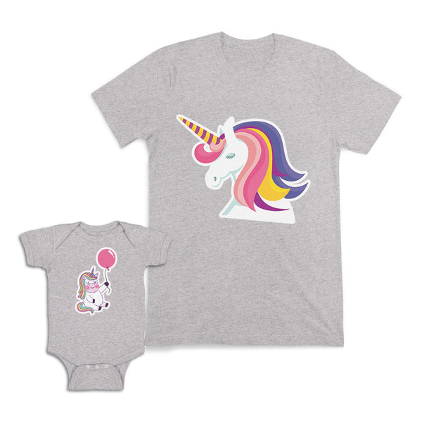 Mom and Baby Matching Outfits Unicorn Fantasy Mother Balloon Cotton