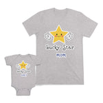 Mom and Baby Matching Outfits Lucky Star Mom Baby Smiling Star Cotton