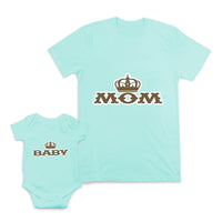 Mom and Baby Matching Outfits Mom Baby Crown Cotton
