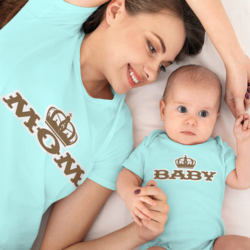 Mom and Baby Matching Outfits Mom Baby Crown Cotton