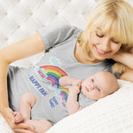 Mom Baby Happy Family Rainbow Clouds