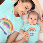 Mom Baby Happy Family Rainbow Clouds
